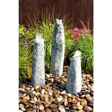 Real Stone Fountains ABART5200 Green Marble Triple Pillar Fountain Fountain Blue Thumb